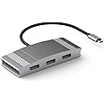 WJESOG USB C to 3 DisplayPort Splitter,Type C Multi Monitor 3 Port Support Dual 4K@60Hz or One 4K@60Hz and Two 4K@30Hz Compatible Windows and Mac OS