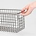 mDesign Metal Wire Food Storage Basket Organizer with Handles for Organizing Kitchen Cabinets, Pantry Shelf, Bathroom, Laundry Room, Closets, Garage - Concerto Collection - Bronze