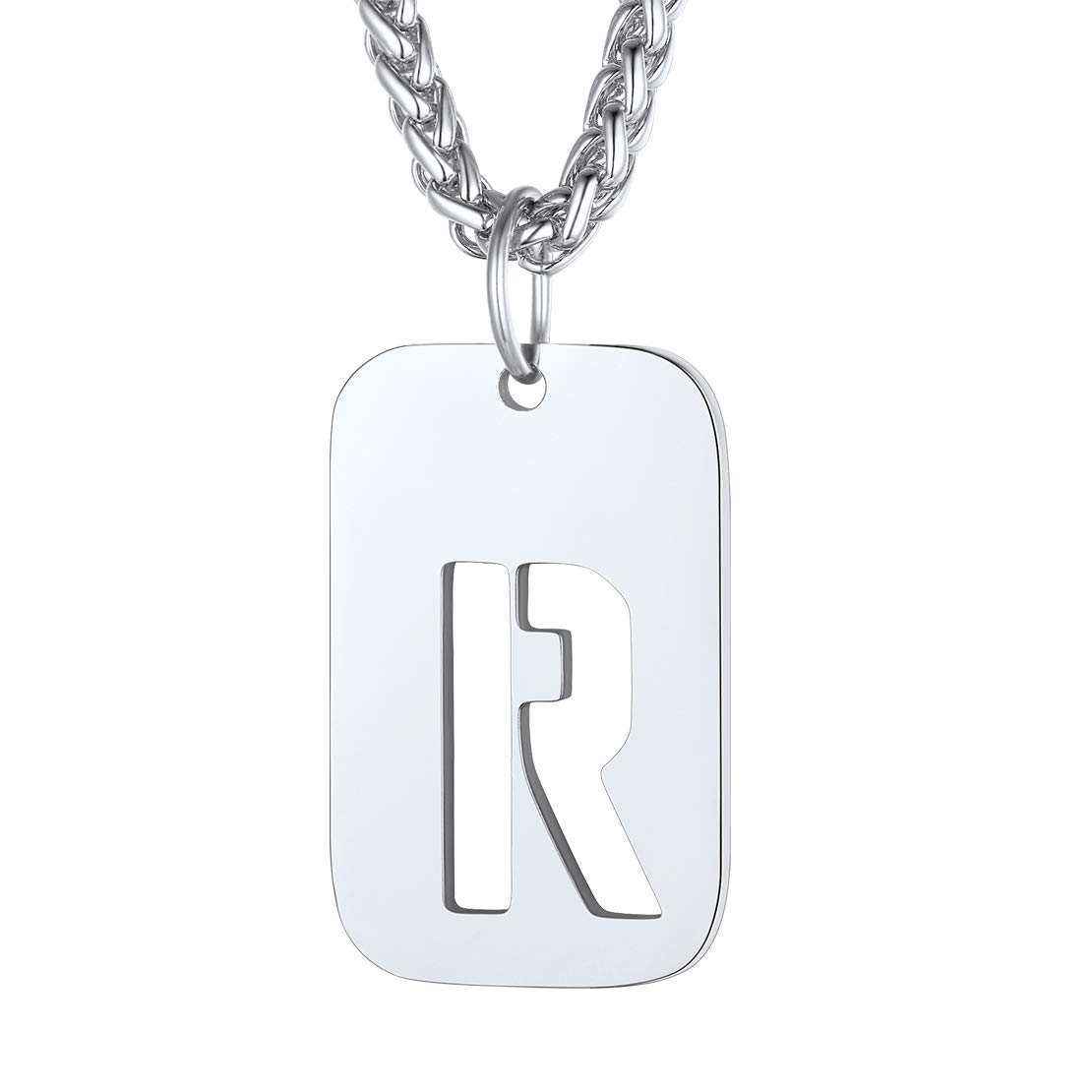 FindChic Dog Tags for Boyfriend Letter Chains for Women R Necklace Initial
