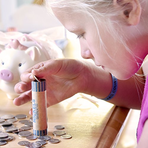 250 Coin Wrappers Made In USA - Preformed Paper Tubes - Assorted Sizes - 100 Quarters, 50 Pennies, 50 Nickels and 50 Dimes