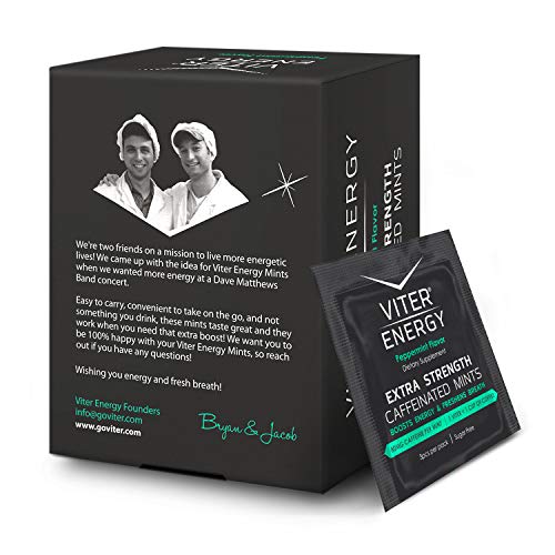 Viter Energy Caffeinated Mints Extra Strength 80mg Caffeine, B