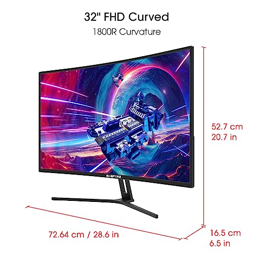 Sceptre 32inch Curved Gaming Monitor Overdrive up to 240Hz DisplayPort