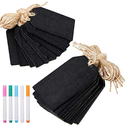 Mini Chalkboard Tags and Markers, Wooden Chalkboard Signs Double Sided