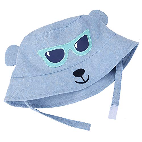 Baby Animal Sun Hat - Toddler Kids Boys Breathable Cartoon Summer Sun Protection Bucket Hat(Blue Monkey,52cm)