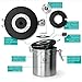 Coffee Gator Stainless Steel Coffee Grounds and Beans Container Canister with Date-Tracker, CO2-Release Valve and Measuring Scoop, Small, Gray