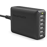 USB充電器 RAVPower 60W 6ポート 充電器 iPhone iPad Android スマホ タブレット モバイルバッテリー 等対応 acアダプタ 急速充電器 (ブラック)
