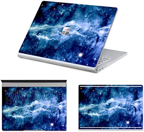 MasiBloom 3 in 1 Body Protective Sticker Decal Full Ultra Thin Laptop Cover Skin for 13.5” 13 inch Microsoft Surface Book 2015 Released (for 13.5" Surface Book (2015 Released), Decal- Nebula Blue)