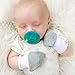 Crummy Bunny Newborn Baby Mittens - Blue, Grey and White, No Scratch Mittens, 3 Pairs