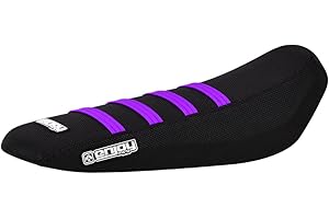 Enjoy Mfg Seat Cover - Compatible with Sur Ron Sur-Ron Light Bee MX & X E-Bike #349 (All Black w/Purple Ribs)