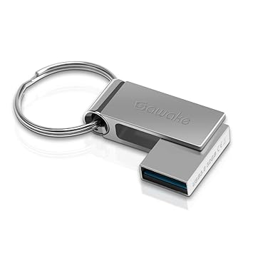 USB Stick 32GB, SAWAKE 3.0 USB-A Flash Memory Stick Metall Wasserdicht Speicherstick mit Schlüsselring, Geburtstag Geschenk f