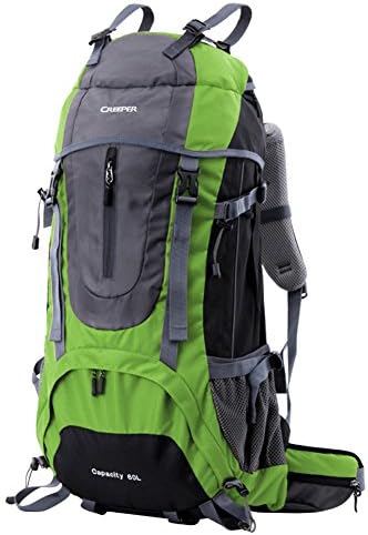 Waterproof Hiking Backpack, 60L Nylon Large Capacity Internal Frame to meet Sport Camping Travel Trekking Rucksacks Pack Mountaineering Climbing Knapsack (60L+5L 03 Green, 60L + 5L)