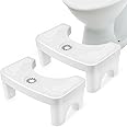 2 Pack Toilet Potty Stool, 7" Height Squatting Poop Foot Stool, Plastic Portable Bathroom Toilet Step Stool, Stable Healthy Foot Assistance Step Stool