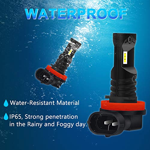 JSBOYAT H11 Led Fog Light Bulb H9 Led Bulbs CSP Chips H8 Bulbs DRL Replacement 1600LM 6500K Cool White Not Headlight 1 Year Warranty(1 Pair)