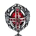 eejart Crusader Templar Cross Rings Ruby Cubic-Zirconia 316L Stainless Steel Ring Size 7 to 15