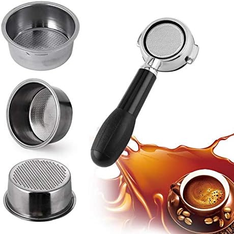 RICHANGCD 1Pcs Coffee Filter Cup 51Mm Non Pressurized Filter Basket With Spoon Brush Reusable Refillable Coffee Kitchen Accessorie