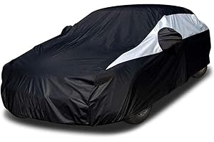 TITAN PERFORMANCE PRODUCTS Titan Jet Black Poly 210T Car Cover for Sedans 186-202". Waterproof, UV Protection, Scratch Resistant, Driver-Side Zippered Opening. Fits Camry, Accord and More.