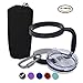 Destiny Anti-slip Handle and Anti-splash Lid Combo (Black) for YETI Rambler 30 Oz Tumblers, with Bonus Aluminum Carabiner