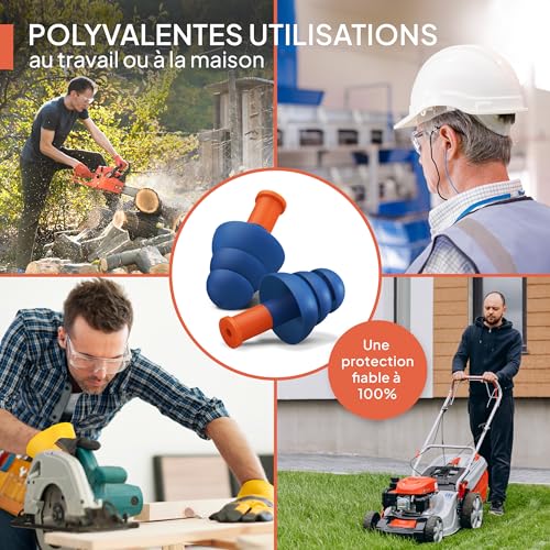 Senner WorkPro Strong | Working Plugs - Ideal for High Noise Sources - Hearing Protection at Work and Home - 3 Extra Pairs + Nylon Cord & Aluminium Housing