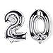 KEYYOOMY 40 inch Big 20 Number Balloons Siver Number 20 Balloon for 20 Birthday Party Decorations(Silver Color, Number 20, 40 In)