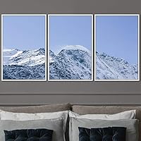 3 Piece Framed Canvas Wall Art Snow Mountain Landscape Canvas Prints Home Artwork Decoration for Living Room,Bedroom - 16