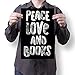 Damdekoli Peace Love Books Poster, 11x17 Inches, Reading Wall Art Print, Writer Decor, Cute Quote, Literature Educational Library