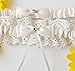 LR Bridal Ivory Bow Tie Ribbon Style Wedding Garter Set with Rhinestone (Ivory Set)
