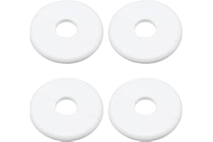 LC LICTOP Wall Split Flange Escutcheon Plate for 7/8 Inch Pipe, ABS Round Faucet Cover, 3.15 Inch Self-Adhesive Pipe Cover, Water Pipe Wall Hole Decoration for Laundry Bathroom Kitchen, 4Pcs White