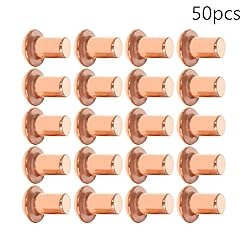 Aicosineg Solid Rivets,50Pcs M4 Round Head Copper