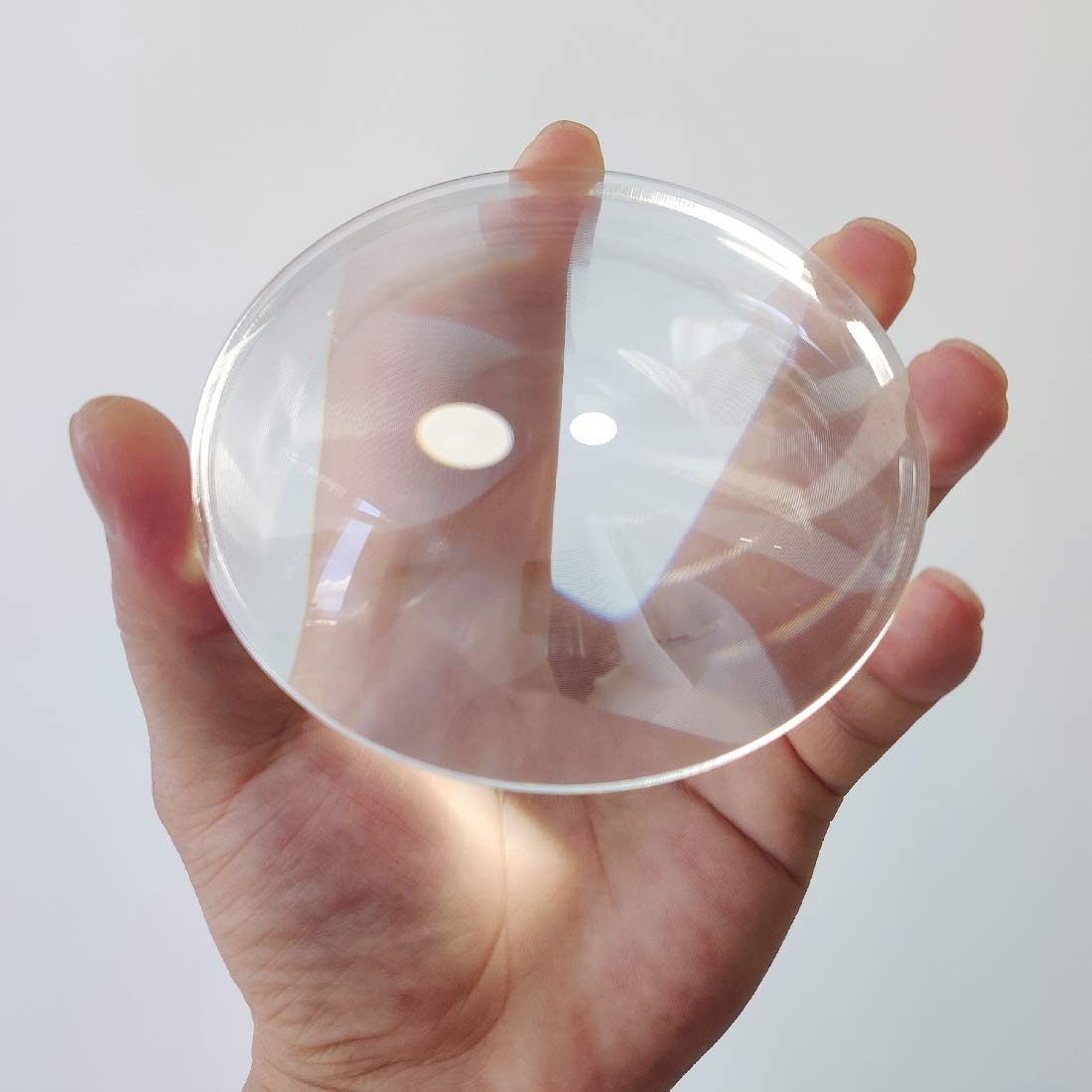 Photo 1 of Fresnel Lens, Diameter 100mm (4''), Focal Length 140mm, Acrylic Ultrathin Lens for Physics Classroom, Solar Heating, (Focal Length 140mm)