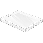 MAONAME Acrylic Serving Tray with Handles, 20" x 16" Rectangular Clear Tray, Ottoman Decorative Trays, Coffee Table Trays for Countertop, Living Room, Office