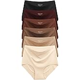 Sazoox Womens Seamless Underwear High Waisted Full Coverage Briefs No Show Soft Breathable Panties 6 Pack