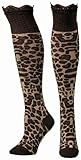 Blazin Roxx Women's Leopard Print With Lace Knee-High Socks