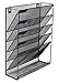Offixpro Six Tier Black Hanging Wall Mounted Steel Mesh File Organizer
