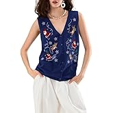NUFIWI Cute Gingerbread Man Sequin Sweater Vest Sleeveless Buttons Down Knit Vest Top Y2K V Neck Ribbed Christmas Vest Shirts