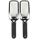 Queentools Colossal Pedicure Foot Rasp and Callus Remover Sided Stainless Steel - Remove Hard Skin Set of 2(Black)