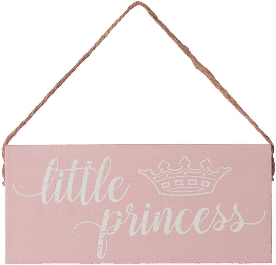 Losea Little Princess Front Door Decor Hanging Sign 5x10 Rustic Hanging Wood Porch Decorations