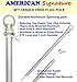 American Signature Flag Pole 6 Ft - Aluminum Spinning Tangle Free Flagpole for Sale Wall Mount Flagpole for Residential or Commercial. (Silver, 6')