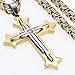 Trendsmax Mens Chain Boys Stainless Steel Cross Pendant Necklace 5mm Byzantine Necklace 22inch
