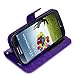 S4 Case, LK [Kickstand Feature] S4 Wallet Case, Luxury PU Leather Wallet Case Flip Cover Built-in Card Slots Stand For Samsung Galaxy S4, PURPLE
