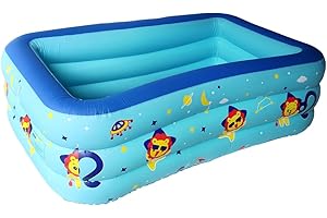 Baiao Inflatable Pool, Inflatable Swimming Pool for Adults, 71''*55'' Thickened Family Swimming Pool for Family Day, Outdoor, Garden, Backyard, Summer Water Party