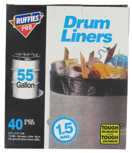 Ruffles Pro 55 Gallon Drum Liners (40 Count) 618933(RPS108A)