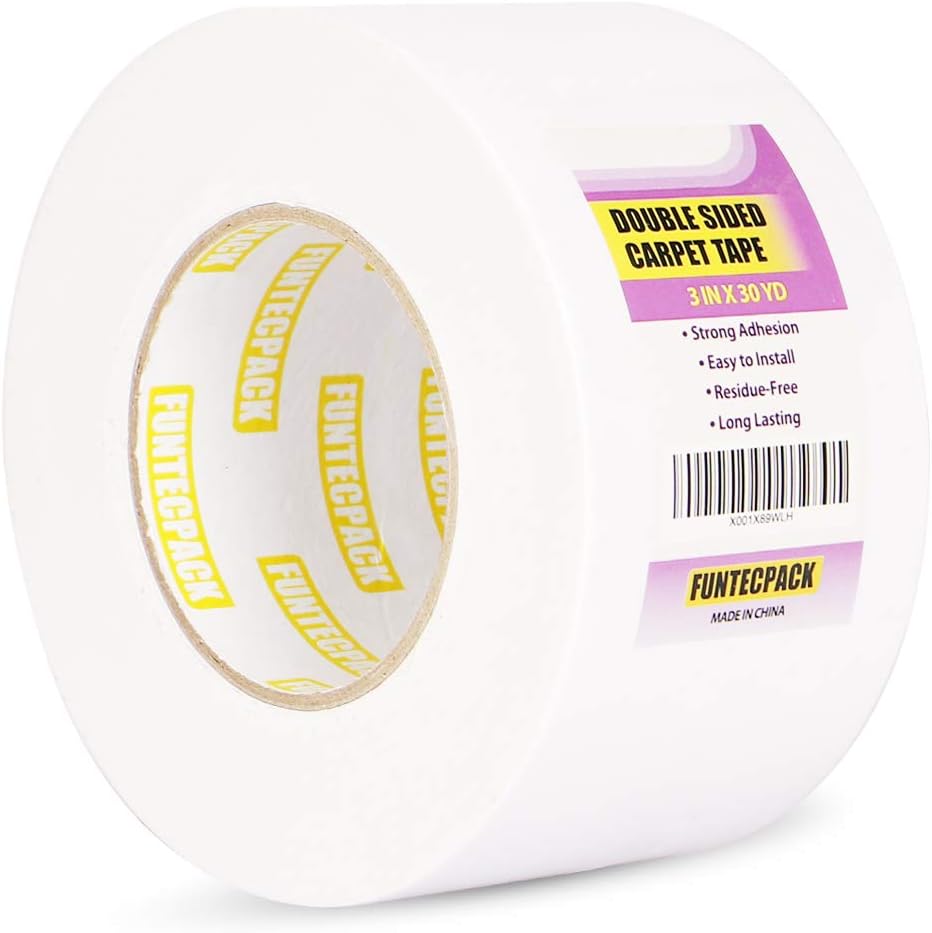 Double Sided Carpet Tape,Heavy Duct Rug Tape 3-Inch x 30 Yards