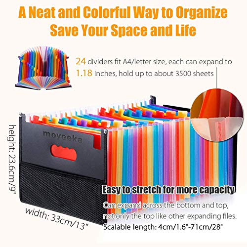 24 Pocket Expanding File Folder with Cloth Edge Wrap, Letter Size