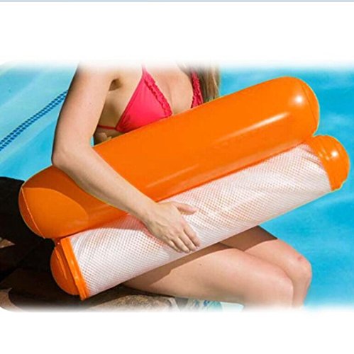 Boofab Water Lounger Hammock Pool Float Inflatable Rafts Swimming Pool Air Lightweight Floating Chair Portable Swimming Pool Mat Suitable for Adults and Kids (Red) - Thumbnail 2