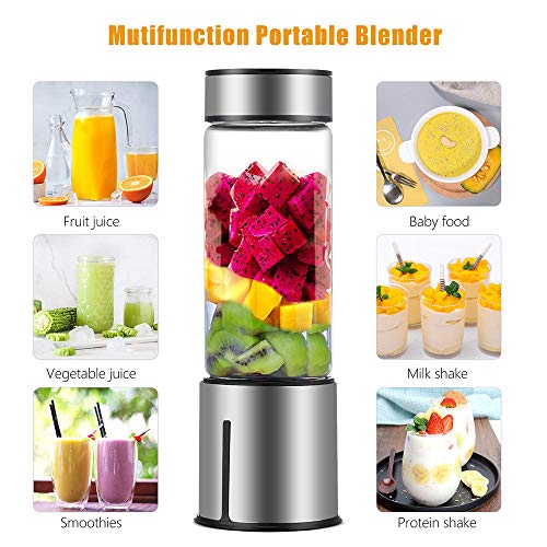 KACSOO Portable Blender for Smoothie and Shakes, 2 Lids Personal