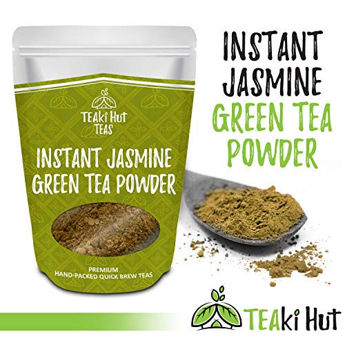TEAki Hut Organic Instant Jasmine Green Tea Powder (4 oz / 80 Servings)