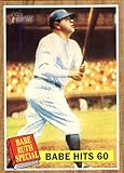 2011 Topps Heritage Baseball Card # 139 Babe Ruth - Babe Ruth Special / New York Yankees (Babe Hits 60 ) MLB Trading Card in Screwdown Case