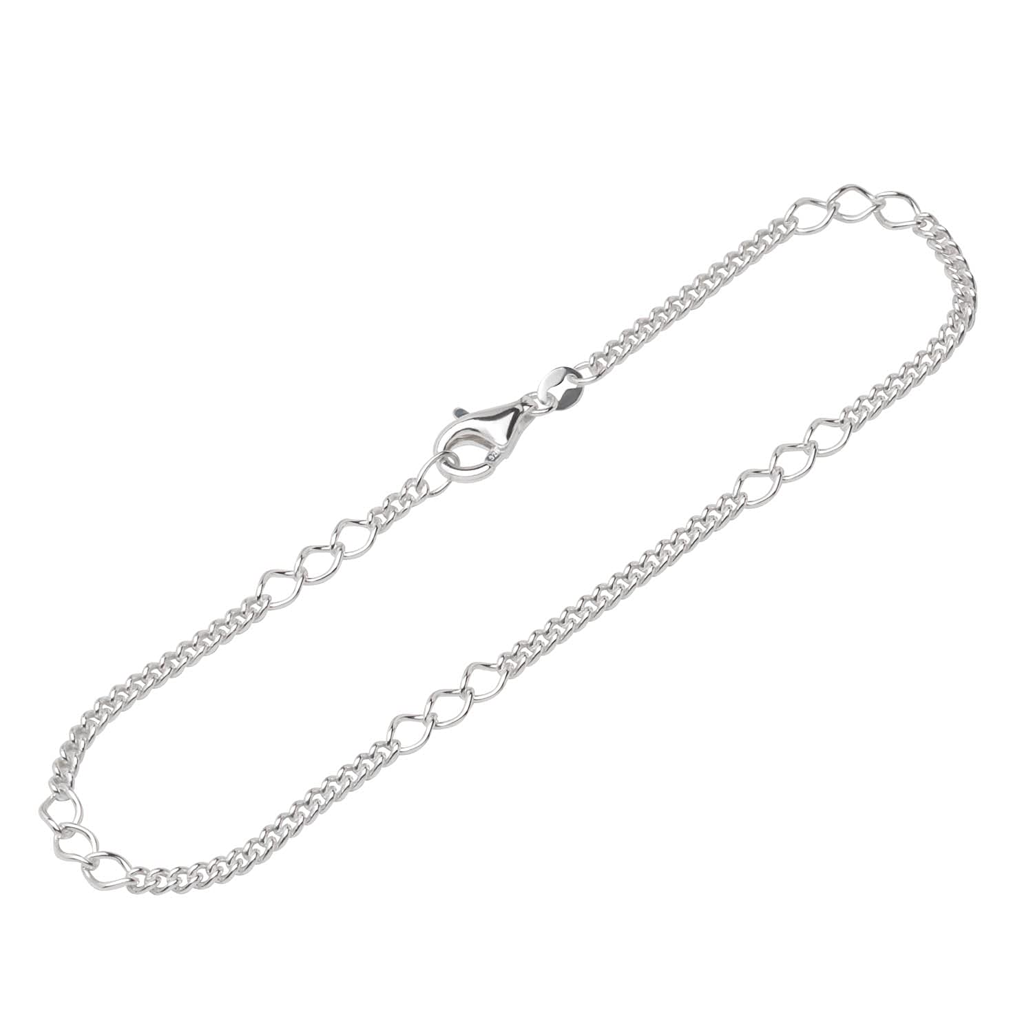 NKlaus bracelet 925 Sterling Silver 19cm Figaro curb chain round ladies bracelet exquisite 12597
