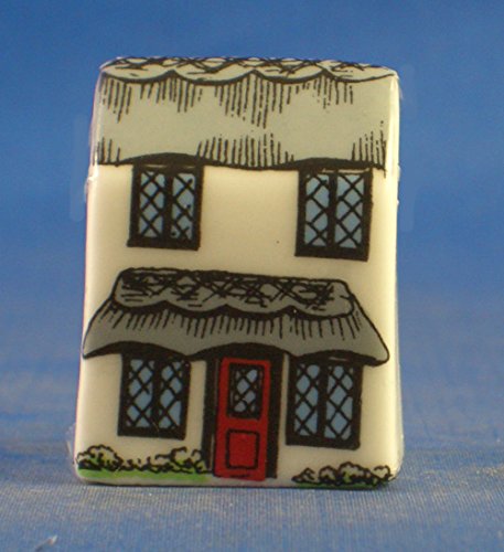 Porcelain China Collectable Thimble - Miniature House Shape - Thatch Cottage