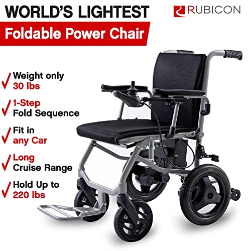 Rubicon DX04 World's Lightest (only 30lbs) Foldable Electric Wheelchair
